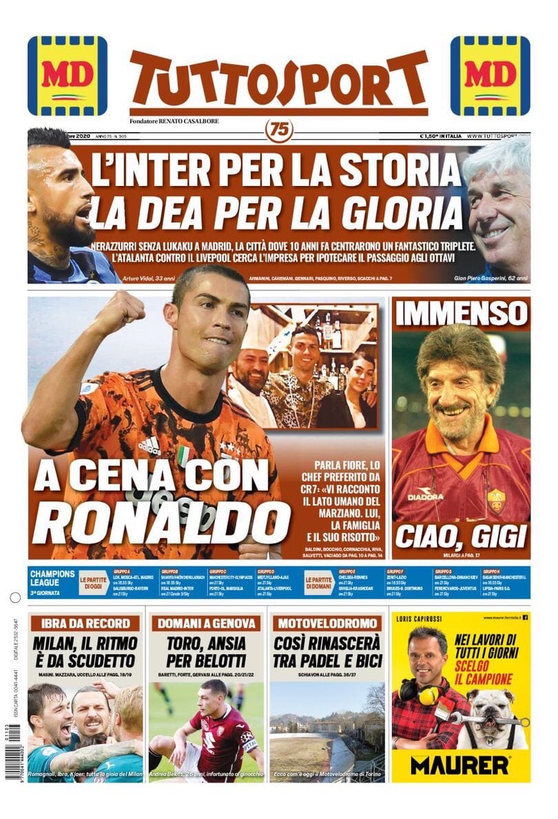 «Милан», с Иброй ты сможешь». Заголовки Gazzetta, TuttoSport и Corriere за 3 ноября